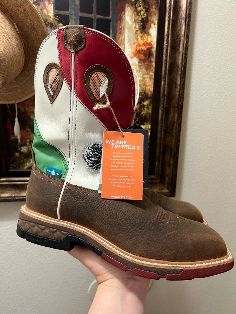 TWISTED X Mexican Heritage 12" WESTERN WORK BOOTs ALLOY TOE